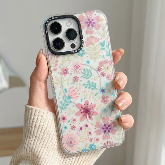 Apple iPhone 16 Pro Max Mikalen Magsafe Çiçekli Telefon Kılıfı