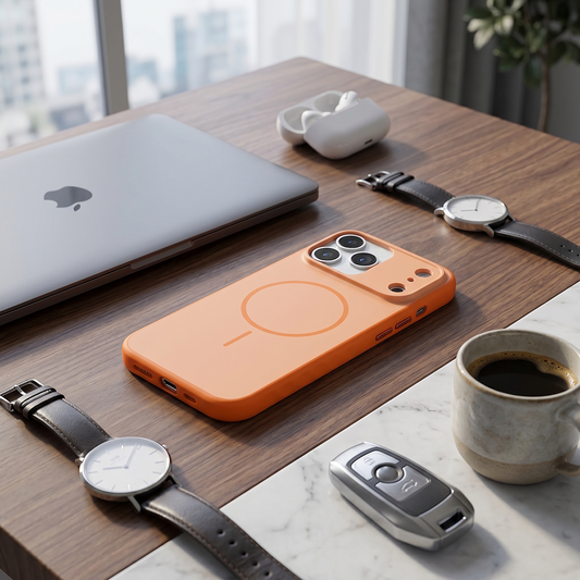iPhone 17 Pro Max Neva Magsafe Telefon Kılıfı Turuncu
