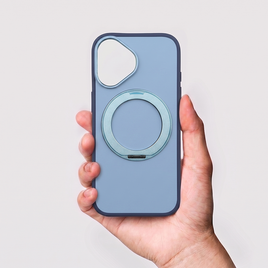 Apple iPhone 17 Magsafe Premium Standlı Fonksiyonel Telefon Kılıfı Mavi