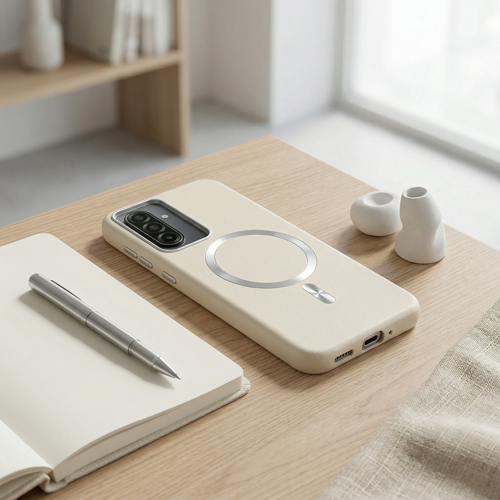 Samsung A26 5G Solid Magsafe Telefon Kılıfı Krem