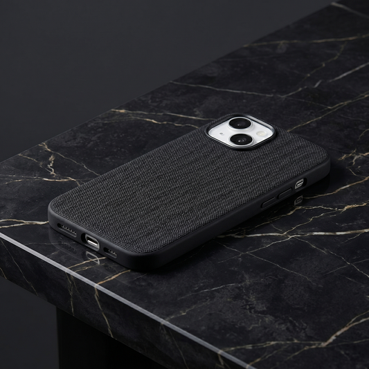 iPhone 14 Gizli Magsafeli Mikro Kabartma Premium Telefon Kılıfı - Siyah