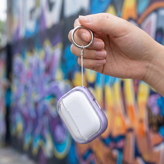 Apple Airpods Uyumlu Stand Özellikli Şeffaf Kulaklık Kılıfı Lila