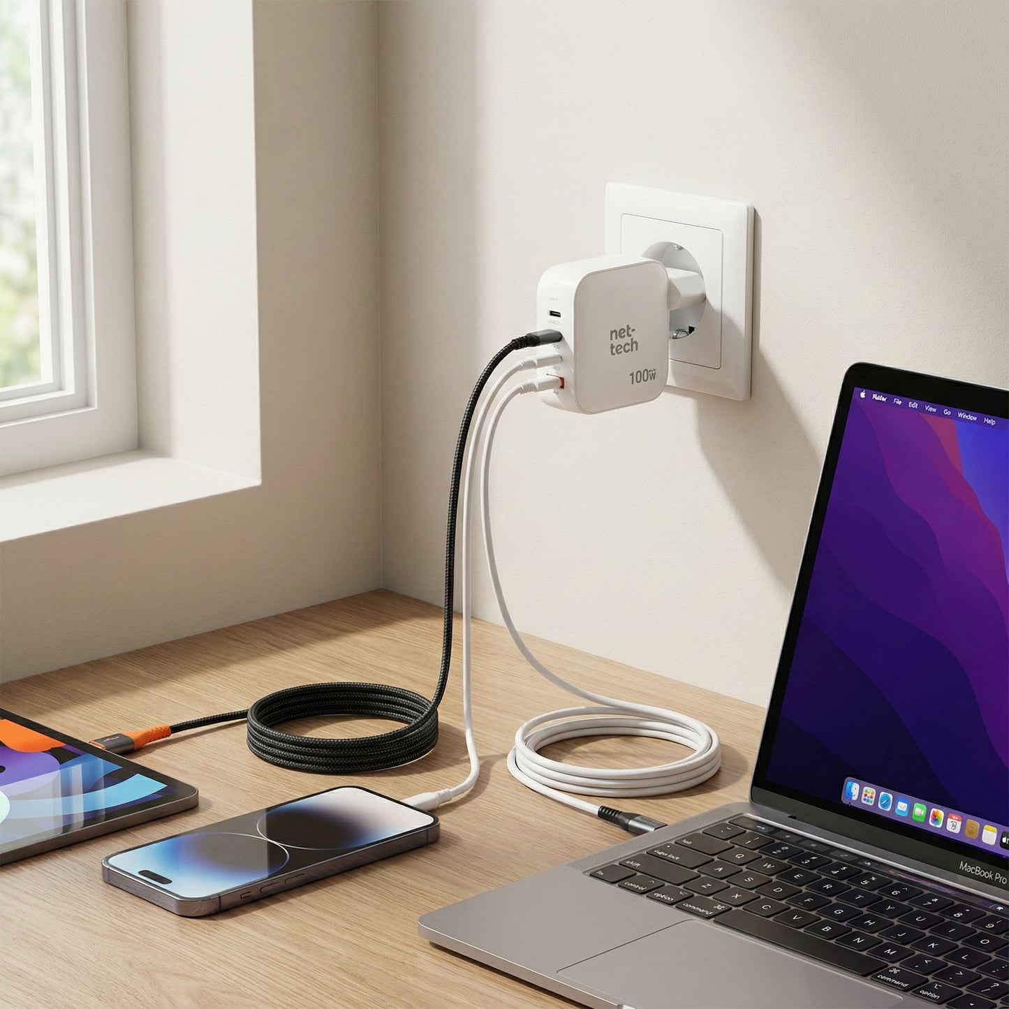 Nettech 100w Çok Fonksiyonlu Şarj Cihazı