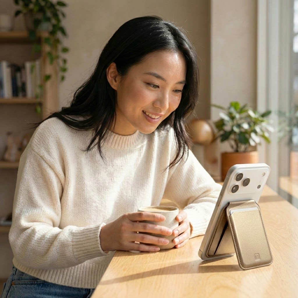 Fonksiyonel Premium Magsafe Kartlık Altın