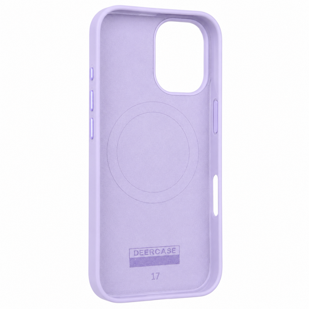 iPhone 17 Gizli Magsafeli Vegan Deri Telefon Kılıfı - Lila