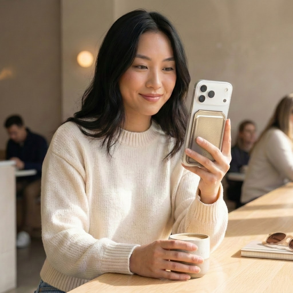 Fonksiyonel Premium Magsafe Kartlık Altın