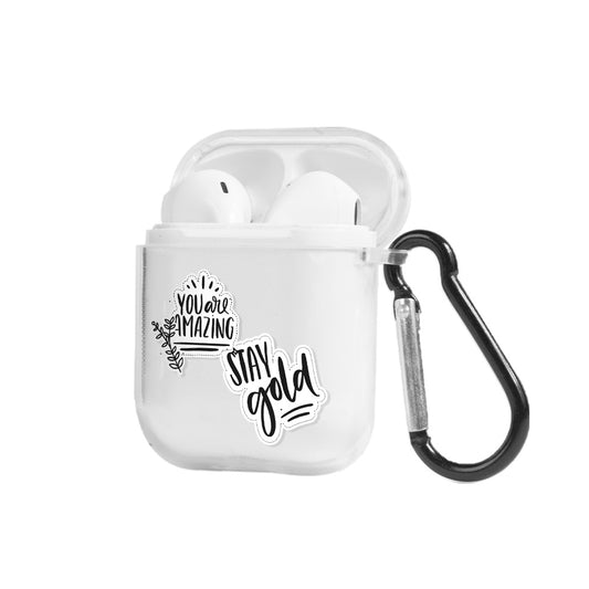 Apple AirPods Stay Gold Şeffaf Kılıfı