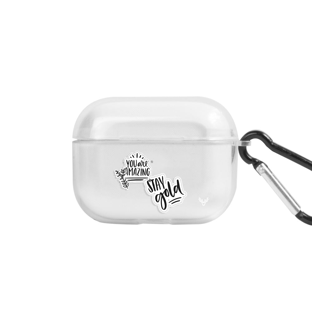 Apple AirPods Pro Stay Gold Şeffaf Kılıfı