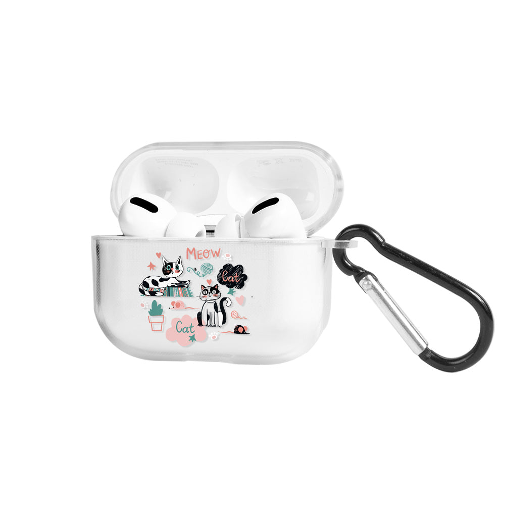 Apple AirPods Pro 2 Cats Şeffaf Kılıfı