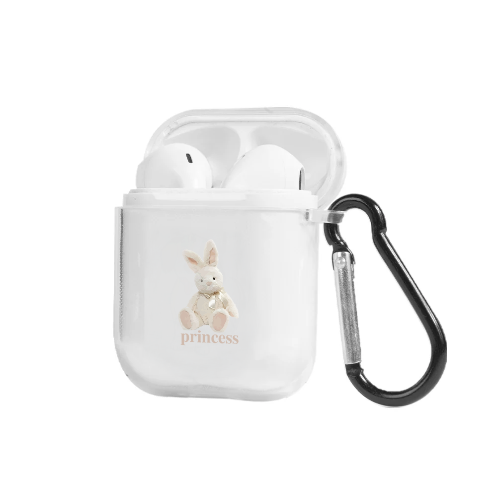Apple AirPods Princess Rabbit Şeffaf Kılıfı