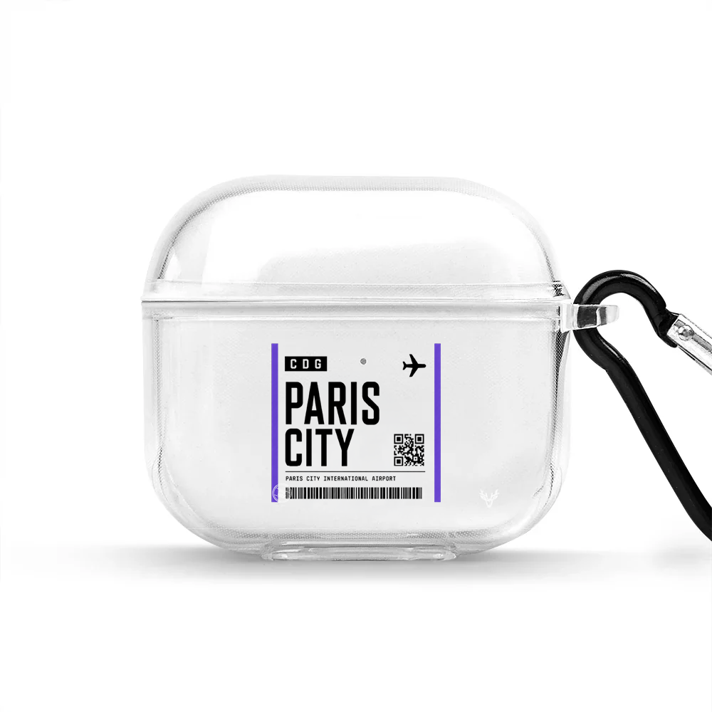 Apple AirPods 4 Paris Boarding Pass Şeffaf Kılıfı