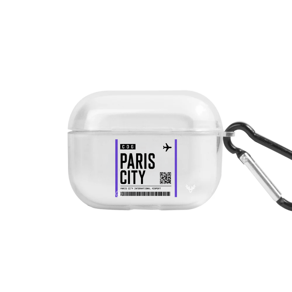 Apple AirPods Pro 2 Paris Boarding Pass Şeffaf Kılıfı