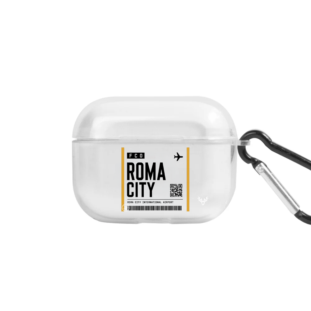 Apple AirPods Pro Roma Boarding Pass Şeffaf Kılıfı