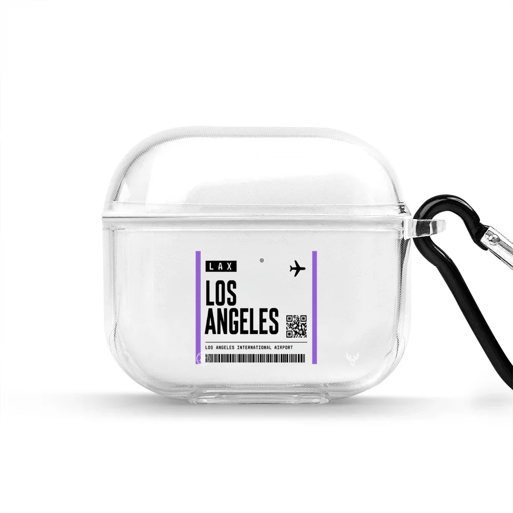 Apple AirPods 3 Los Angeles Boarding Pass Şeffaf Kılıfı