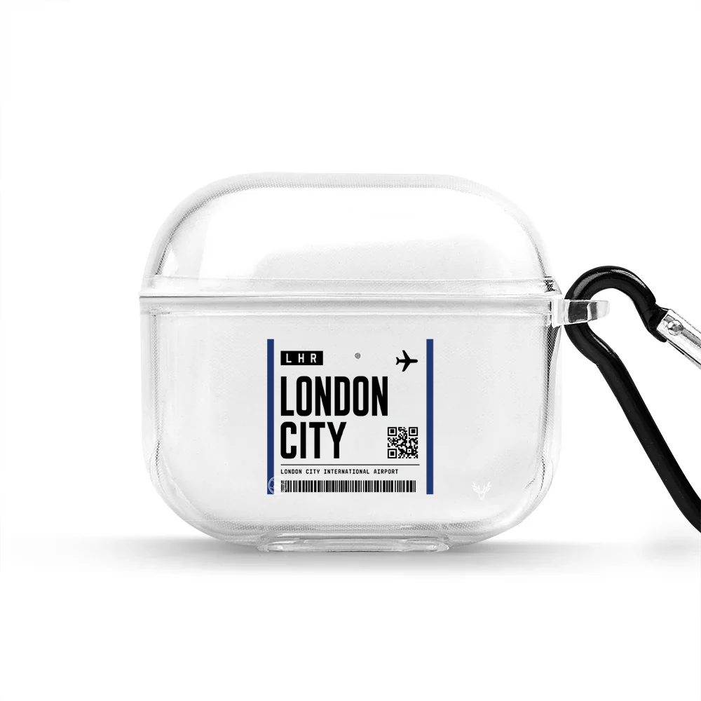 Apple AirPods 3 London Boarding Pass Şeffaf Kılıfı