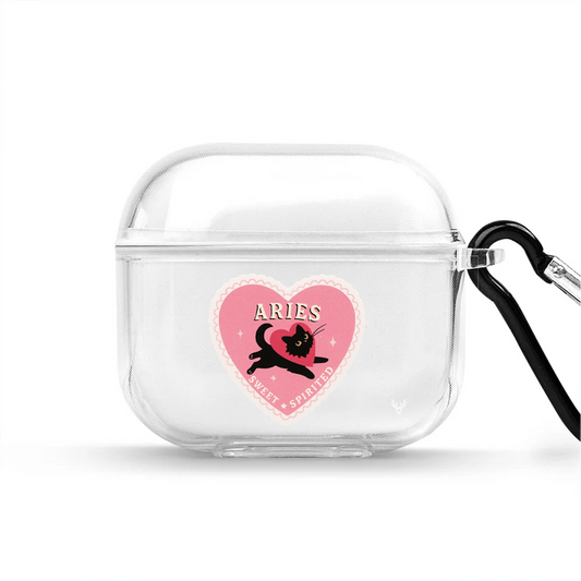 Apple AirPods 4 Burçlar Aries Cat Şeffaf Kılıfı