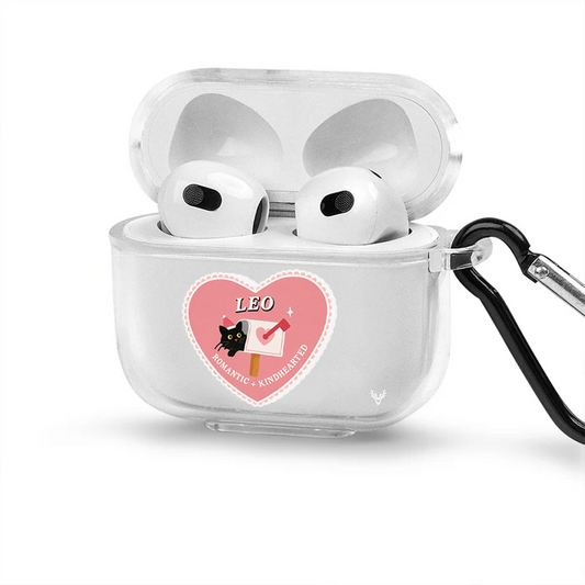 Apple AirPods 4 Burçlar Leo Cat Şeffaf Kılıfı