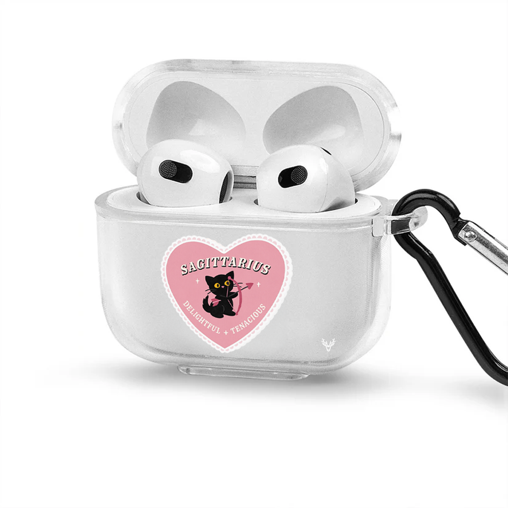 Apple AirPods 4 Burçlar Sagittarius Cat Şeffaf Kılıfı