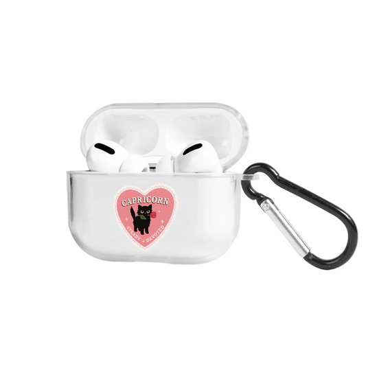 Apple AirPods Pro 2 Burçlar Capricorn Cat Şeffaf Kılıfı