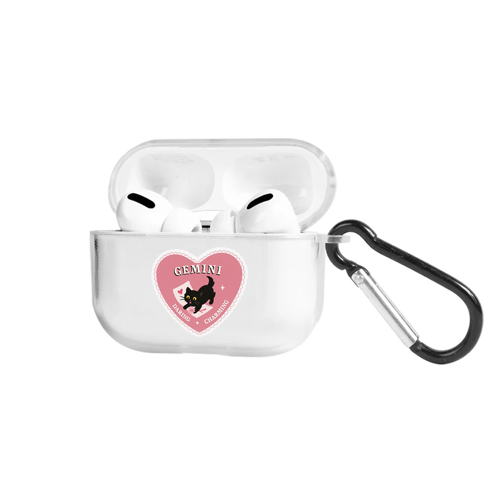 Apple AirPods Pro Burçlar Gemini Cat Şeffaf Kılıfı