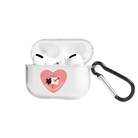 Apple AirPods Pro 2 Burçlar Leo Cat Şeffaf Kılıfı