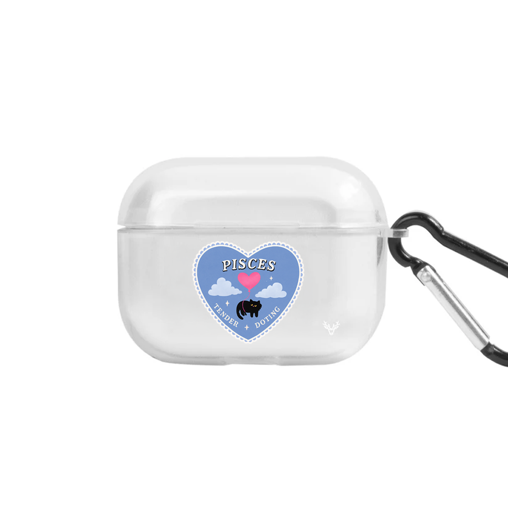 Apple AirPods Pro Burçlar Pisces Cat Şeffaf Kılıfı