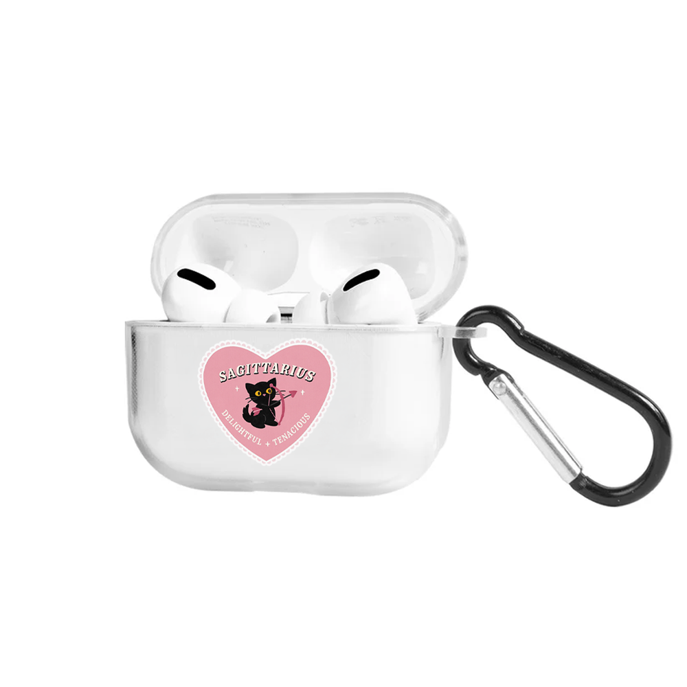 Apple AirPods Pro 3 Burçlar Sagittarius Cat Şeffaf Kılıfı