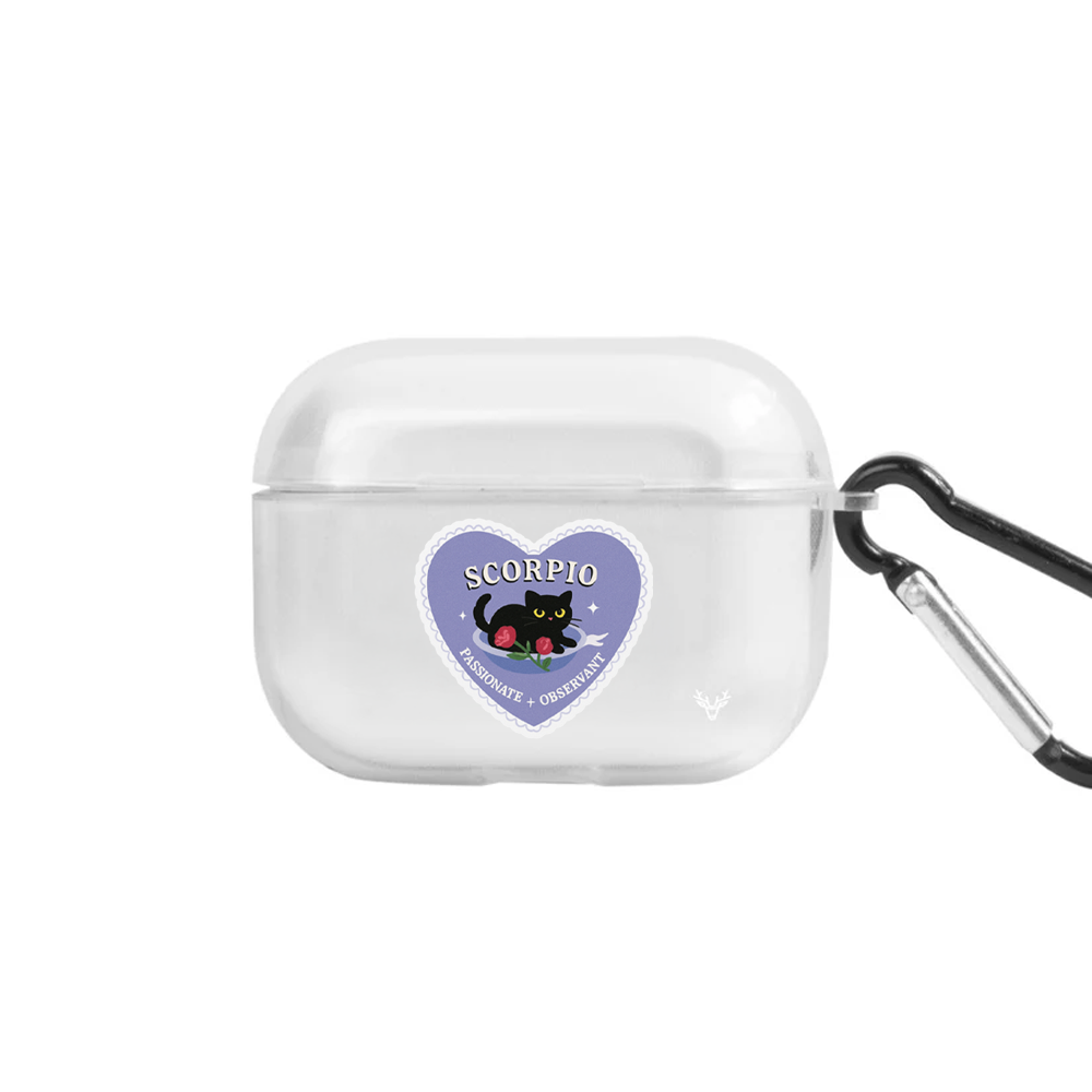 Apple AirPods Pro Burçlar Scorpio Cat Şeffaf Kılıfı