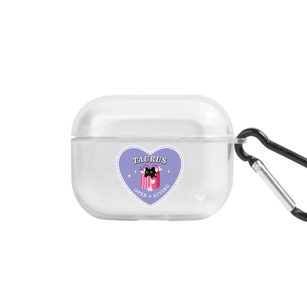Apple AirPods Pro Burçlar Taurus Cat Şeffaf Kılıfı