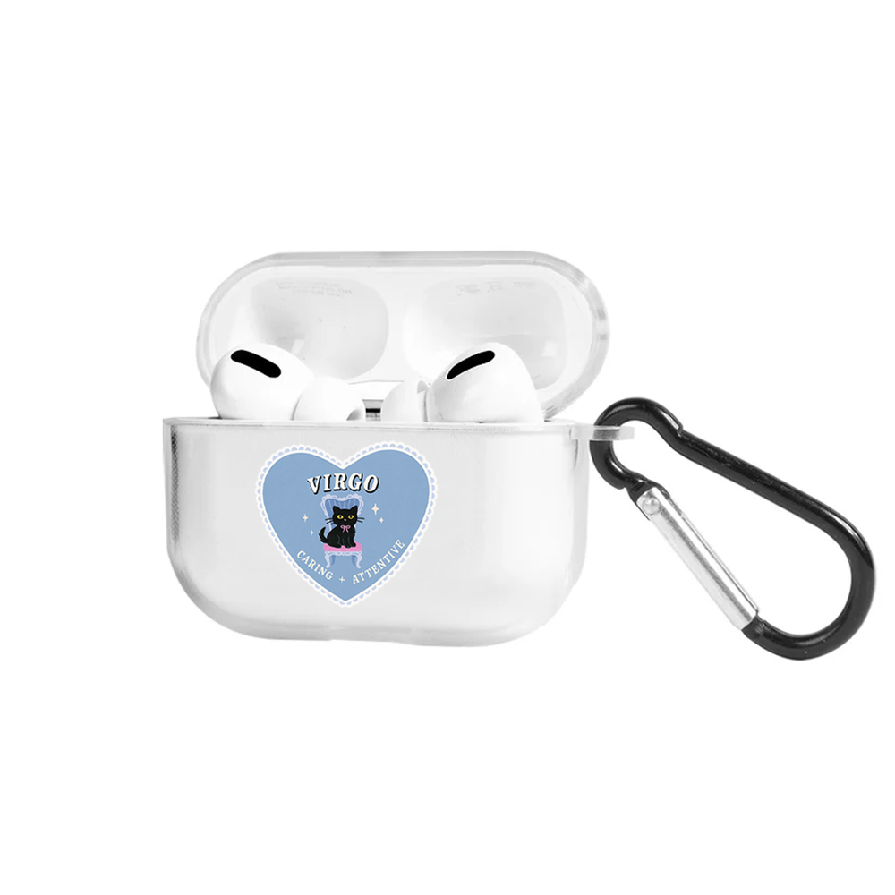 Apple AirPods Pro 2 Burçlar Virgo Cat Şeffaf Kılıf