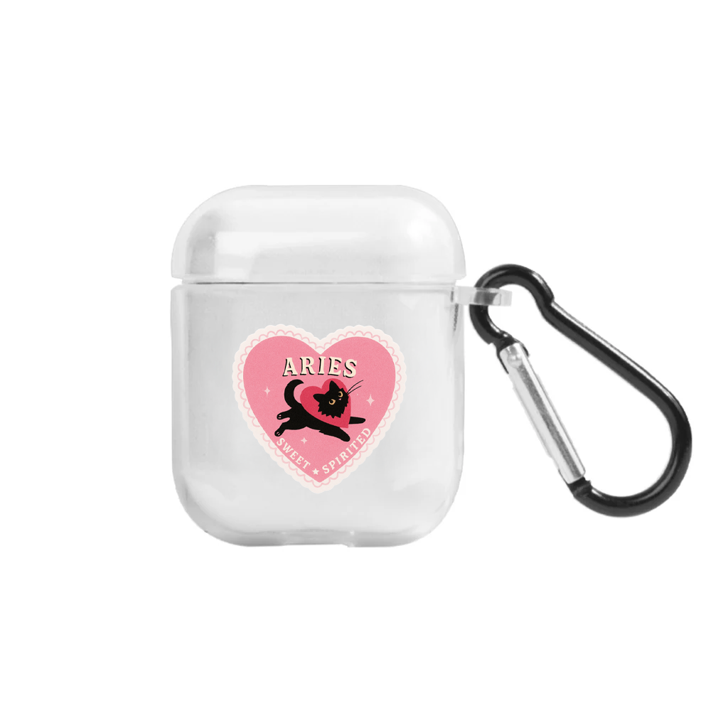 Apple AirPods Burçlar Aries Cat Şeffaf Kılıfı