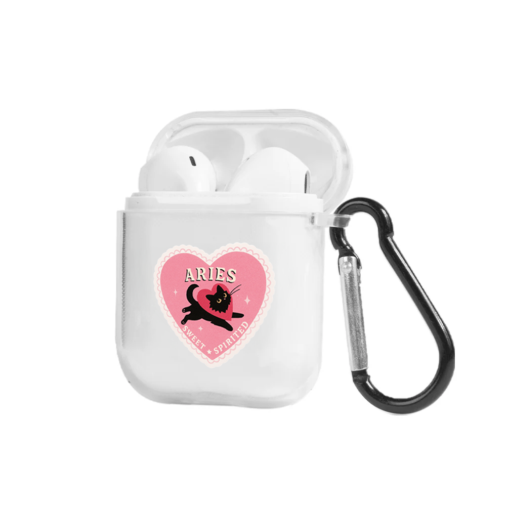 Apple AirPods Burçlar Aries Cat Şeffaf Kılıfı