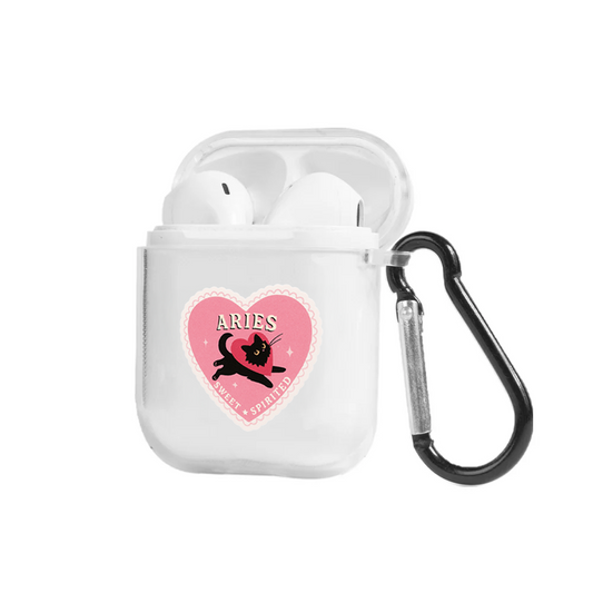 Apple AirPods Burçlar Aries Cat Şeffaf Kılıfı
