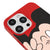 iPhone 16 Pro Max Cartoon Mouse Telefon Kılıfı - Renkli Silikon - Kırmızı