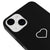 iPhone 15 Heart Telefon Kılıfı - Renkli Silikon - Siyah