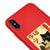 iPhone XS Black Cat Smile Telefon Kılıfı - Renkli Silikon - Kırmızı