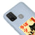 Samsung M31 Black Cat Smile Telefon Kılıfı - Renkli Silikon - Mavi