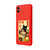 Samsung A04 Black Cat Smile Telefon Kılıfı - Renkli Silikon - Kırmızı