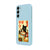 Samsung S22 Black Cat Smile Telefon Kılıfı - Renkli Silikon - Mavi