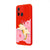 Xiaomi Redmi 12C Cat Sleeping Telefon Kılıfı - Renkli Silikon - Kırmızı