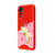 Xiaomi Redmi Note 11 Cat Sleeping Telefon Kılıfı - Renkli Silikon - Kırmızı