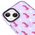 iPhone 15 Plus Pink Leopar Telefon Kılıfı - Artycase - Simli Mor