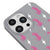iPhone 15 Pro Pink Leopar Telefon Kılıfı - Renkli Silikon - Gri