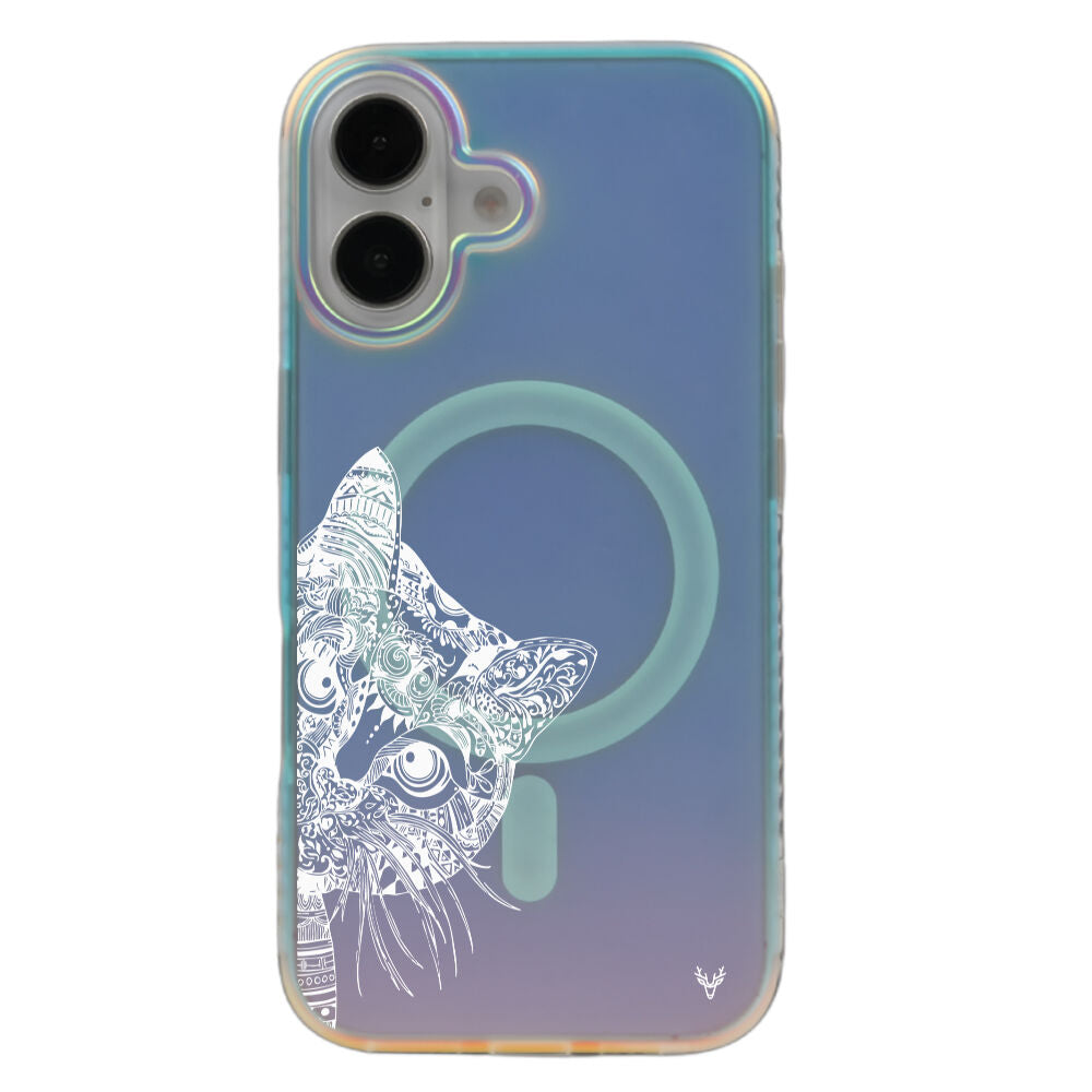 iPhone 16 Kedi Motifli Magsafe Case Aura Hologram