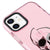 iPhone 12 Kuru Kafa Telefon Kılıfı - Artycase - Simli Pembe