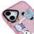iPhone 16 Cute Animals Telefon Kılıfı - Magsafeli Artycase - Simli Pembe