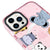 iPhone 16 Pro Cute Animals Telefon Kılıfı - Magsafeli Artycase - Simli Pembe