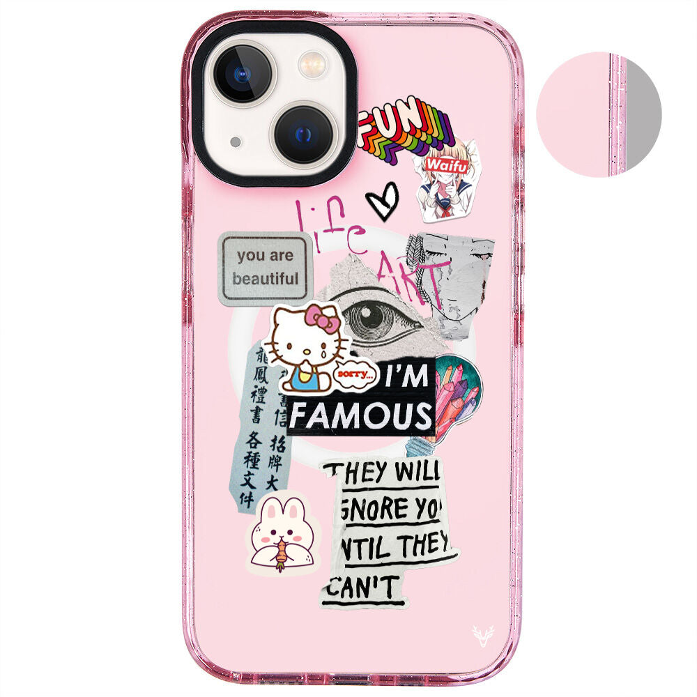 MagsafeliArtycaseSimliPembe