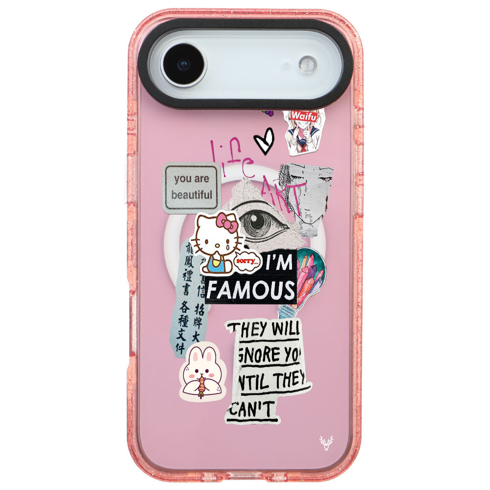 MagsafeliArtycaseSimliPembe