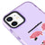 iPhone 12 CommuniCation Telefon Kılıfı - Artycase - Simli Mor
